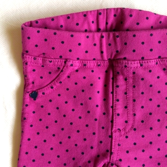 purple with polkadots stretchy knit jeggings 9-12 months baby girl - Picture 2 of 7